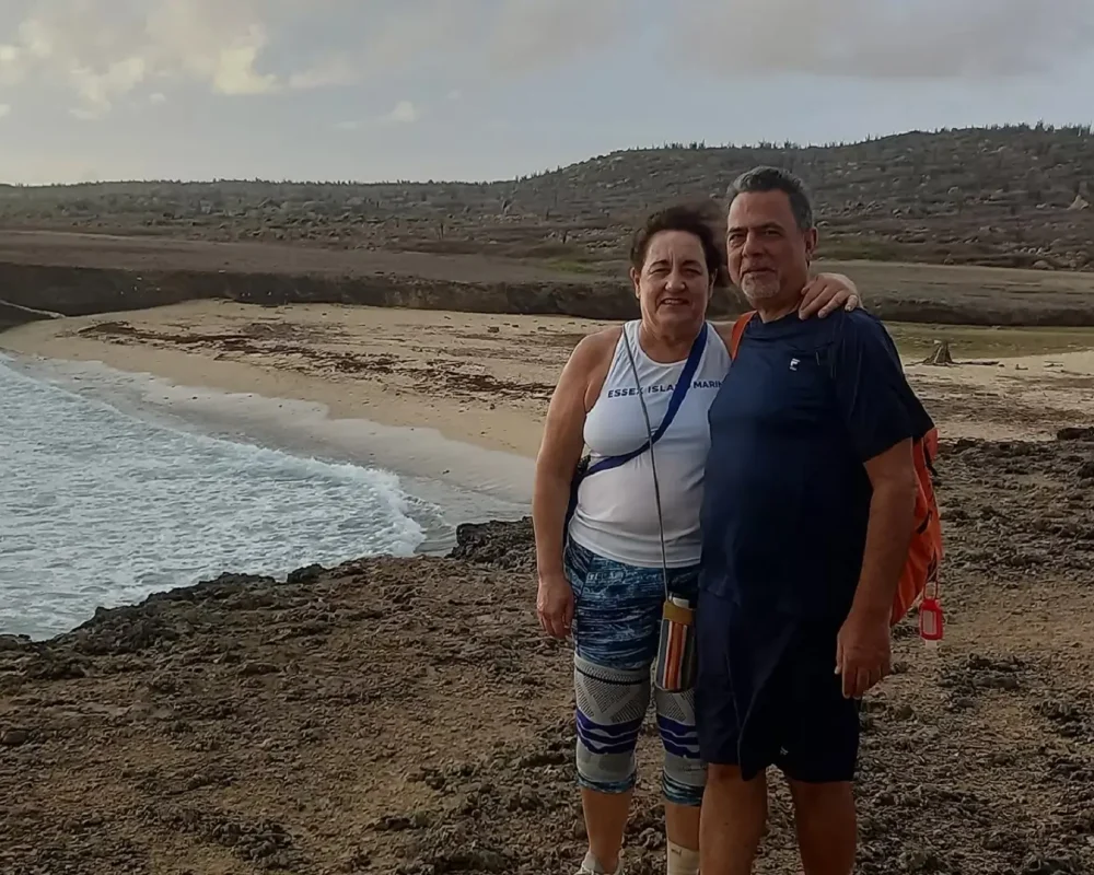 Trail winding up from the coast along the Firemen’s Trail in Aruba